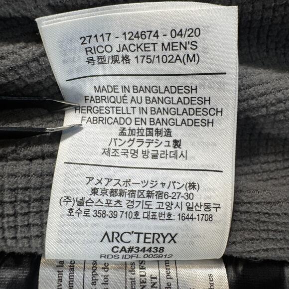 Arc'teryx Rico Jacket Mens Medium Black Down Insulated Quilted Puffer Coat - Picture 7 of 16